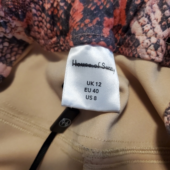 House of Sunny Vol 11 Snakeprint Trouser Pants Size 8, Pink, Paperbag Style - Picture 7 of 10